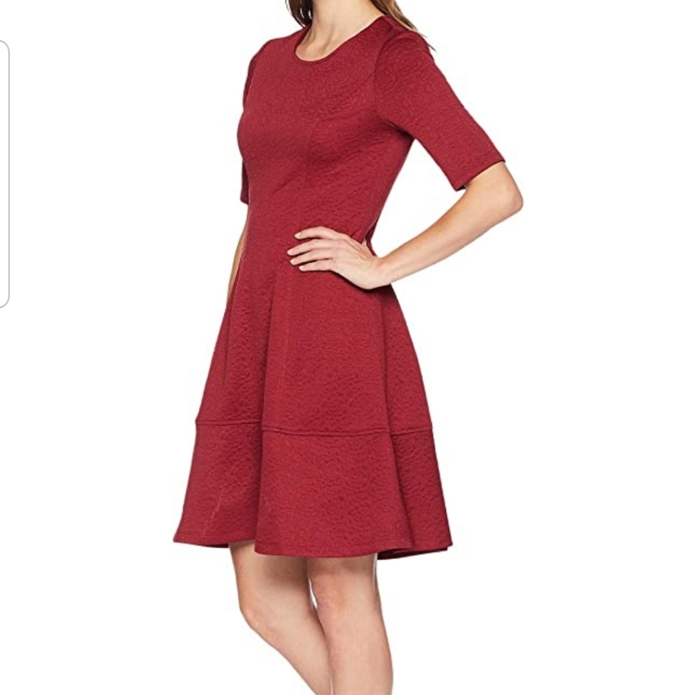 London Times NWOT textured red fit and flare dress